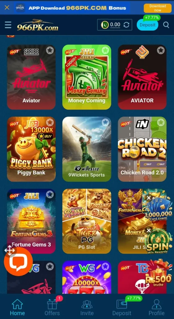 966pk game interface