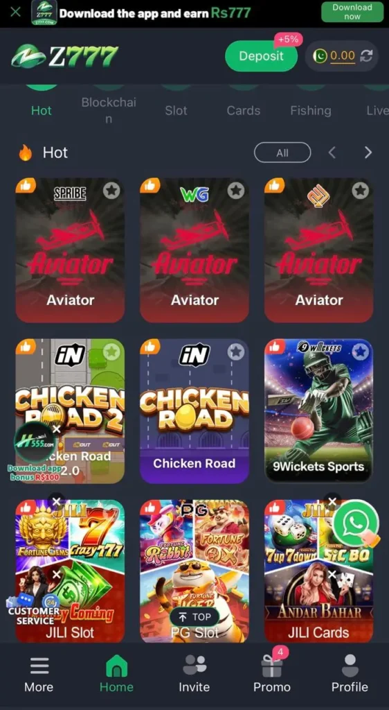 z777 game interface