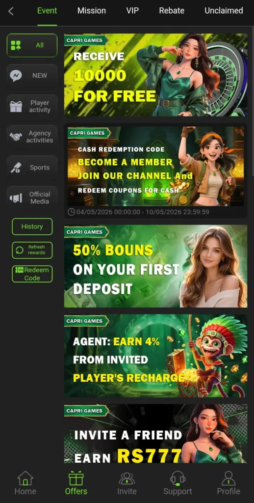 capri game bonus image