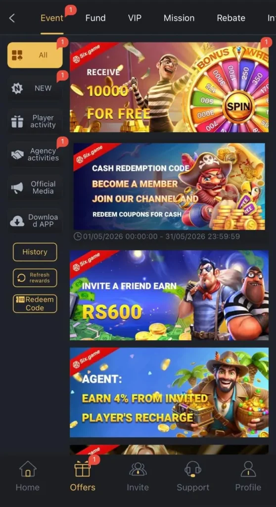 sixgames game bonus image