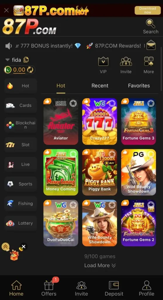87p game interface